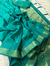 Rama Green Soft Satin Silk Light Weight Saree
