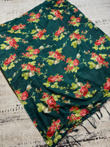 Dark Green Color Soft Khaadi Silk Floral Digital Print Saree