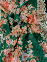 Green Organza Silk saree — Kaash Collection