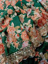 Green Organza Silk saree — Kaash Collection