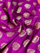 Purple with Red Banarasi Silk saree — Kaash Collection