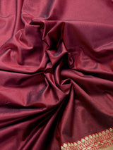 Wine and Red Banarasi Silk saree — Kaash Collection