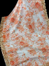 Pearl White Color Organza Silk saree — Kaash Collection