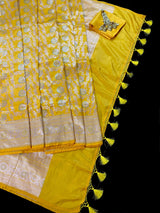 Yellow Color Pure Katan Silk saree — Kaash Collection
