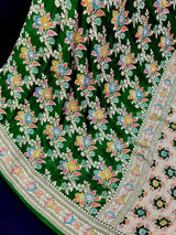 Green Color Khaddi Georgette Silk saree — Kaash Collection