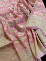Baby Pink Khaddi Georgette Silk saree — Kaash Collection