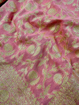Baby Pink Khaddi Georgette Silk saree — Kaash Collection