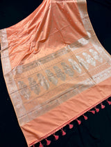 Pastel Peach Color Mashru Silk saree — Kaash Collection
