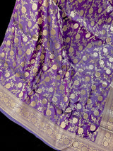 Lavender Color Pure Katan Silk saree — Kaash Collection