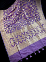 Lavender Color Pure Katan Silk saree — Kaash Collection