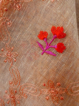 Peach Kota Doria saree — Kaash Collection