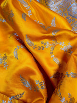 Mango Yellow Color Mashru Silk saree — Kaash Collection