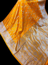 Mango Yellow Color Mashru Silk saree — Kaash Collection