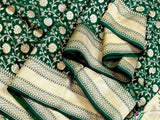 Green Color Khaddi Georgette Silk saree — Kaash Collection