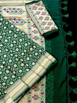 Green Color Khaddi Georgette Silk saree — Kaash Collection