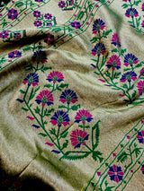 Green Color Khaddi Georgette Silk saree — Kaash Collection