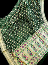Green Color Khaddi Georgette Silk saree — Kaash Collection