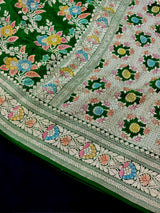 Green Color Khaddi Georgette Silk saree — Kaash Collection