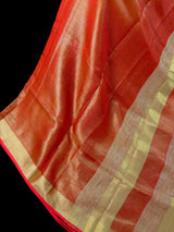 Copper and Gold Tissue Silk saree — Kaash Collection