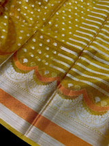 Yellow Gold Tissue Silk saree — Kaash Collection
