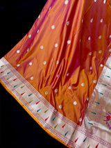 Rust Mashru Silk saree — Kaash Collection
