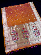 Rust Mashru Silk saree — Kaash Collection