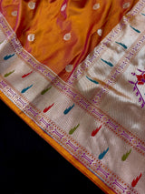 Rust Mashru Silk saree — Kaash Collection