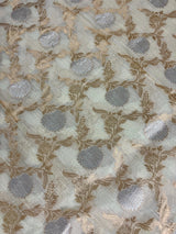 Ivory Linen Silk saree in linen silk with banarasi border with floral jaal weave — Kaash Collection