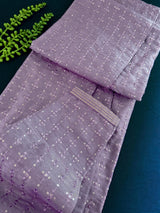 Lavender men's kurta pajama in soft silk with embroidery with tiny sequins — Kaash Collection