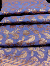 Lavender Color Pure Khaddi Georgette Banarasi Silk Saree with Antique Copper Zari Weave | Lavender Color Saree | SILK MARK CERTIFIED - Kaash