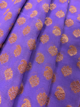 Lavender Color Pure Khaddi Georgette Banarasi Silk Saree with Copper Zari - SILK MARK CERTIFIED - Kaash