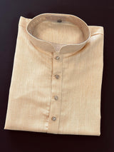 Light Beige Color Premium Pure Linen Cotton Kurta Pajama Set for Men | Linen Cotton Men Kurtas | Pastel Color Kurta | Kurta for Men - Kaash