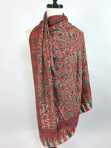 Light Beige Color Pure Pashmina Kani Weave Kashmiri Shawl | Kani Weave Kashmiri Wrap | Floral Winter Shawl | Wool Stole | Wedding Gift - Kaash
