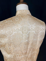 Light Gold men's Nehru/Modi jacket in banarasi silk (handwoven) with handwoven banarasi design — Kaash Collection