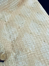 Light Gold Cream Designer Kurta with Floral Digital Print in Soft Butter Silk with Thread and Sequence Work - Kaash