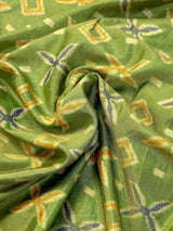 Light Green Soft Silk Saree with Unique printed designs - Kaash