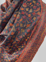 Light Grey viscose blend wool Kashmiri shawl with chinar leaves pattern — Kaash Collection