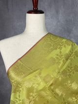 Light Mehndi Soft Silk Floral dupatta in soft silk (non-pure) with floral jaal soft silk — Kaash Collection