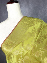 Light Mehndi Soft Silk Floral dupatta in soft silk (non-pure) with floral jaal soft silk — Kaash Collection
