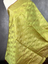 Light Mehndi Soft Silk Floral dupatta in soft silk (non-pure) with floral jaal soft silk — Kaash Collection