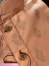 Light Peach Color Kurta for Men - Jute Silk material - Mens Kurta Pajama Set - Kaash