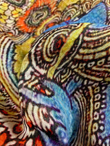 Light Peach Pure Linen by Linen with Zari Border - Radha-Krishna Images on the Pallu - Linen Saree - Digital Printed Linen Sarees - Kaash