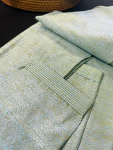 Light Sea Green Kurta Pajama Set for Men | Floral Self Design Kurta | Kurta for Indian Wedding | Ships from California | Mens Kurta - Kaash