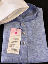 Light Sky Blue Color Pure Cotton Kurta Pajama Set with Cotton Pajama in White Color | Pure Cotton Kids Kurtas | Infants Kurta Pajama Set - Kaash