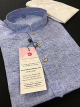 Light Sky Blue Color Pure Cotton Kurta Pajama Set with Cotton Pajama in White Color | Pure Cotton Kids Kurtas | Infants Kurta Pajama Set - Kaash