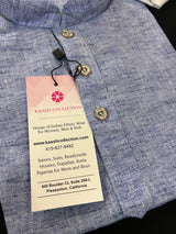 Light Sky Blue Color Pure Cotton Kurta Pajama Set with Cotton Pajama in White Color | Pure Cotton Kids Kurtas | Infants Kurta Pajama Set - Kaash