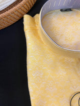 Light Yellow Color Soft Silk Kurta Pajama Set for Men - Kaash