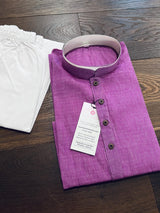 Lilac Color Cotton Kurta with White Pajama - Kaash