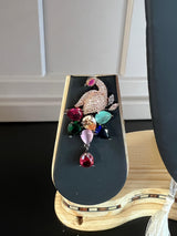 Long Necklace with beads and Pearls in Antique Black Polish and Rose Gold Polish| Peacock designs | | Indian Jewelry | Gift for Her - Kaash