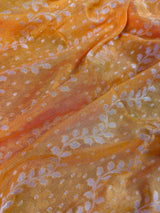 Mango Yellow and Orange Banarasi Silk Cotton Saree - Kaash